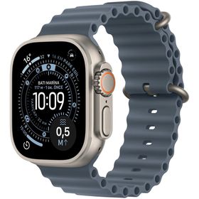 Apple Watch Ultra 3 GPS + Cellular 49 mm Natürel Titanyum Kasa Demir Mavisi Ocean Kordon Akıllı Saat