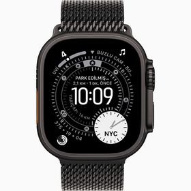 Apple Watch Ultra 3 GPS + Cellular 49 mm Siyah Titanyum Kasa Siyah Titanyum Milano Loop Kordon Akıllı Saat