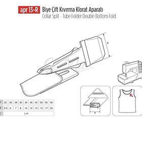 Apr Apere Apr 13-R 22 mmx5 mm Biye Çift Kıvırma Klorat (Etek) Aparatı