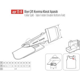 Apr Apere Apr 13-R 60 mmx20 mm Biye Çift Kıvırma Klorat (Etek) Aparatı
