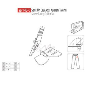 Apr Apere Apr 140-C 25 mmx12 mm Şerit Ön Cep Ağzı Aparat Seti