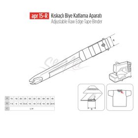 Apr Apere Apr 15-R 40 mmx20 mm Kıskaçlı Biye Aparatı