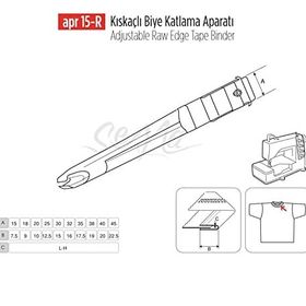 Apr Apere Apr 15-R 40 mmx20 mm Kıskaçlı Biye Aparatı