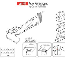 Apr Apere Apr 165-C 85 mmx32 mm Çift İğne Pat ve Kemer Aparatı