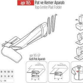 Apr Apere Apr 165-C 85 mmx32 mm Çift İğne Pat ve Kemer Aparatı
