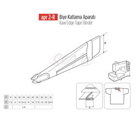 Apr Apere Apr 2-R 40 mmx20 mm Lastikli Biye Katlama Aparatı