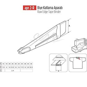 Apr Apere Apr 2-R 40 mmx20 mm Lastikli Biye Katlama Aparatı