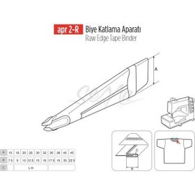 Apr Apere Apr 2-R 40 mmx20 mm Lastikli Biye Katlama Aparatı