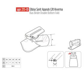 Apr Apere Apr 215-D 25 mm Elbise Şerit Aparatı
