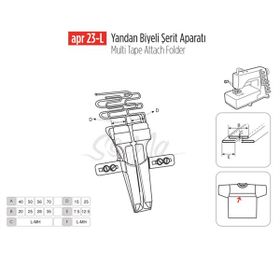 Apr Apere Apr 23-L 40 mmx20 mm (20x10) Yandan Biyeli Şerit Aparatı