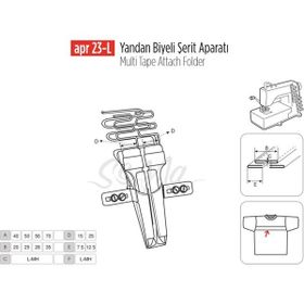 Apr Apere Apr 23-L 40 mmx20 mm (20x10) Yandan Biyeli Şerit Aparatı