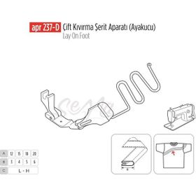 Apr Apere Apr 237-D 45 mmx12 mm (Ayak Ucu) Çift Kıvırma Şerit Aparatı