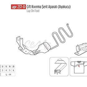 Apr Apere Apr 237-D 45 mmx12 mm (Ayak Ucu) Çift Kıvırma Şerit Aparatı