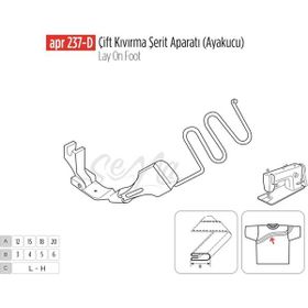 Apr Apere Apr 237-D 45 mmx12 mm (Ayak Ucu) Çift Kıvırma Şerit Aparatı