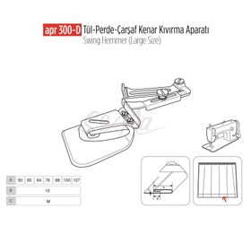 Apr Apere Apr 300-D 130 mm Tül Perde Çarşaf Kenar Aparatı