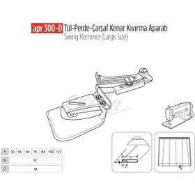 Apr Apere Apr 300-D 130 mm Tül Perde Çarşaf Kenar Aparatı