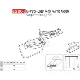 Apr Apere Apr 300-D 70 mm Tül Perde Çarşaf Kenar Aparatı