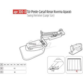 Apr Apere Apr 300-D 70 mm Tül Perde Çarşaf Kenar Aparatı