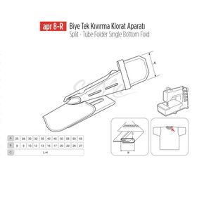Apr Apere Apr 8-R 50 mmx20 mm Biye Tek Kıvırma Klorat (Etek) Aparatı