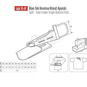 Apr Apere Apr 8-R 50 mmx20 mm Biye Tek Kıvırma Klorat (Etek) Aparatı