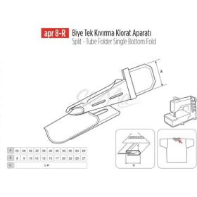 Apr Apere Apr 8-R 50 mmx20 mm Biye Tek Kıvırma Klorat (Etek) Aparatı
