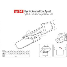 Apr Apere Apr 8-R 50 mmx20 mm Biye Tek Kıvırma Klorat (Etek) Aparatı