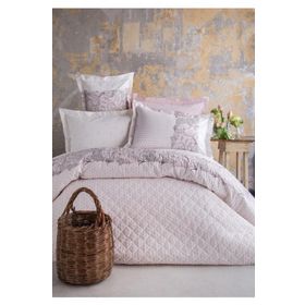 Apricitas AP84T20210042 Beyaz Pembe Çift Kişilik Nevresim Takımı