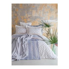 Apricitas Florantine Blue Çift Kişilik Timeless Prime Yatak Örtüsü Seti