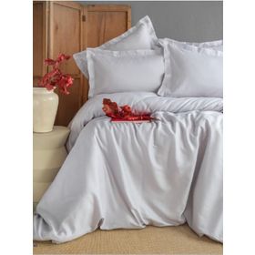 Apricitas Home Ellie Gray Cift Kisilik 100 Bambu Pamuk Saten Nevresim Takimi