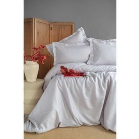 Apricitas Home Ellie Gray Cift Kisilik 100 Bambu Pamuk Saten Nevresim Takimi