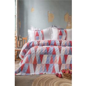 Apricitas Home Mariel Red 100 Pamuklu Kapitoneli Çift Kişilik Nevresim Takımı