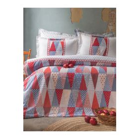 Apricitas Home Mariel Red 100 Pamuklu Kapitoneli Çift Kişilik Nevresim Takımı