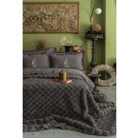 Apricitas Silverfox Gray Çift Kişilik Yatak Örtüsü