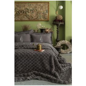 Apricitas Silverfox Gray Çift Kişilik Yatak Örtüsü