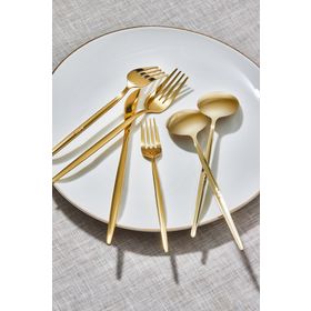 Apricot Faro 24 Parça 6 Kişilik Shiny Gold Kutulu Çatal Kaşık Bıçak
