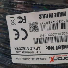 Apronx CAT6 23AWG 305 mt Outdoor 0.57 mm Siyah UTP Kablo