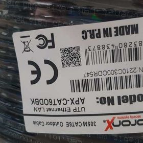 Apronx CAT6 23AWG 305 mt Outdoor 0.57 mm Siyah UTP Kablo