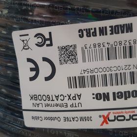 Apronx CAT6 23AWG 305 mt Outdoor 0.57 mm Siyah UTP Kablo