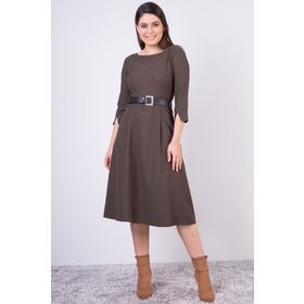Apsen 3809/110 Bordo Yeni Sezon Kemerli Bisiklet Yaka Kadın Elbise