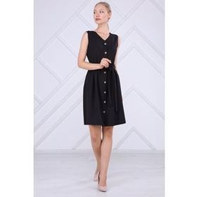 Apsen Bağlama Detaylı V Yaka Düğmeli Kolsuz Mint 4320/95 cm Kadın Elbise