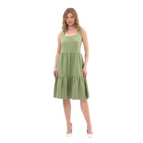 Apsen Textile 4327-100 Askılı Eteği Fırfırlı Mint Kadın Midi Elbise