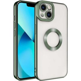 Apsuwa Apple iPhone 14 Plus Omega Kamera Korumalı Logo Gösteren Silikon Yeşil Telefon Kılıfı