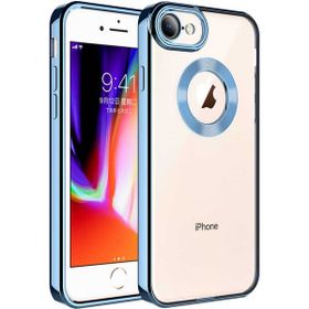 Apsuwa Apple iPhone 7 Omega Kamera Korumalı Logo Gösteren Silikon Açık Mavi Telefon Kılıfı
