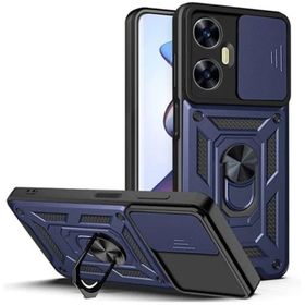 Apsuwa Realme C55 Yüzüklü Sürgülü Kamera Korumalı Pars Lacivert Kılıf