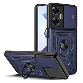 Apsuwa Realme C55 Yüzüklü Sürgülü Kamera Korumalı Pars Lacivert Kılıf