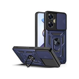 Apsuwa Realme C55 Yüzüklü Sürgülü Kamera Korumalı Pars Lacivert Kılıf