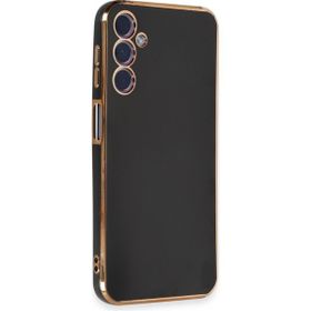 Apsuwa Samsung Galaxy A24 Bark Parlak Kenarlı Silikon Siyah Kılıf