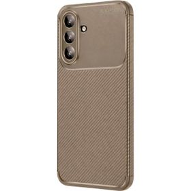 Apsuwa Samsung Galaxy A37 Negro Karbon Desen Silikon Kahverengi Kılıf