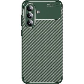 Apsuwa Samsung Galaxy A57 Negro Karbon Desen Silikon Yeşil Kılıf