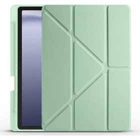 Apsuwa Samsung Galaxy A9 Plus X210 Tri Folding Kalem Bölmeli Standlı Açık Yeşil Kılıf